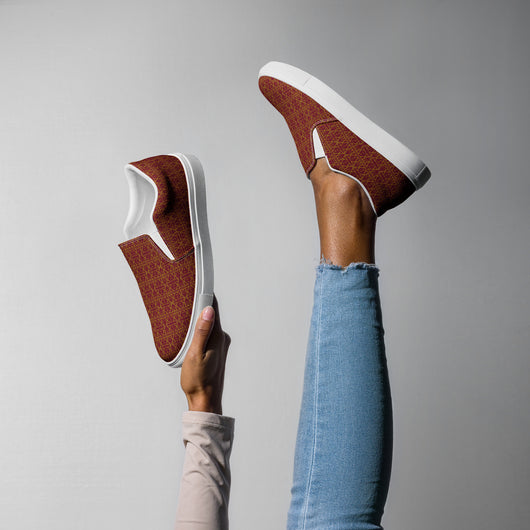 Burgundy Women's Slip on shoes-5