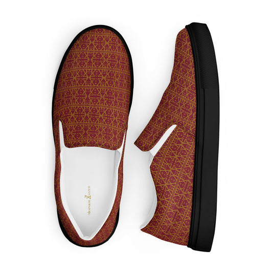 Burgundy Women's Slip on shoes-3